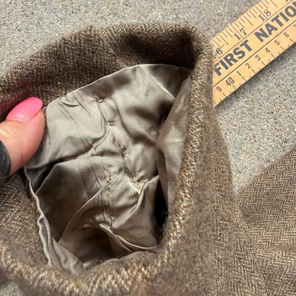 Vintage L.L. Bean Brown Herringbone Sport Coat Blazer Wool Cashmere 46R